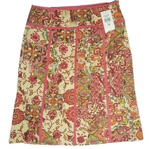 Abstract Floral Skirt Sz 10 Bandolino
